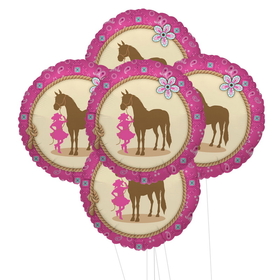 BIRTH9999 264098 Western Cowgirl Party 5pc Foil Balloon Kit - NS