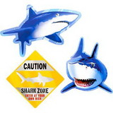 Creative Converting 264335 Shark Wall Decoration (3-pack) - NS