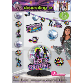 Forum 265489 Disco Party DecorDecor Kit(10)