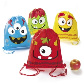 Fun Express 265560 Silly Monster Drawstring Backpack (12) - NS