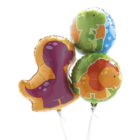 Fun Express 265591 Little Dino Mylar 18" Foil Balloons (3) - NS