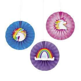 Fun Express 110270 Unicorn Hanging Paper Fans With Icons (12)