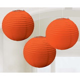 Amscan 121842 Orange Paper Lantern Decorations (3 Count)