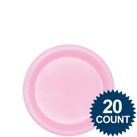 Amscan 121884 Pink 7" Plastic Cake Plates (20 Pack) - NS