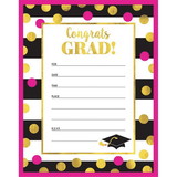 Amscan 124103 Graduation Gold Confetti Invitations (20 Count)