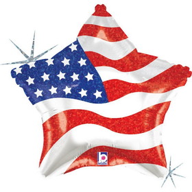 Mayflower Distributing 124933 Patriotic Star 19" Foil Balloon (Each) - NS