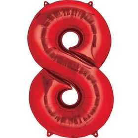 Mayflower Distributing 268315 Mylar Red Number Balloons (each) - NUM0