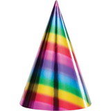 Creative Converting 125935 Metallic Rainbow Cone Hats (8)