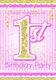 1st Birthday Pink Invitations (8)
