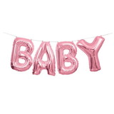 UNIQUE INDUSTRIES 126032 Pink Baby Balloon Letter Banner
