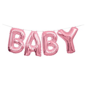 Unique Industries 126032 Pink Baby Balloon Letter Banner - NS