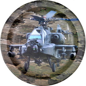 Havercamp 126474 Military Camo Apache Helicopter Party Plate 9" (8)