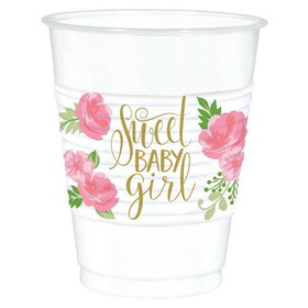 Amscan 126177 Floral Baby Plastic Cups (25) - NS