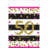 Amscan 126271 Pink & Gold 50th Birthday Table Cover (1)