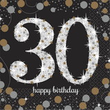Amscan 126337 Sparkling Celebration 30th Birthday Beverage Napkins (16)