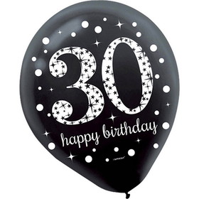 Amscan 126344 Sparkling Celebration 30th Birthday Balloons (15) - NS