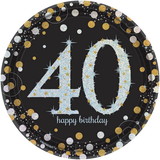 Amscan 126349 Sparkling Celebration Prismatic 40th Birthday Dessert Plates (8)