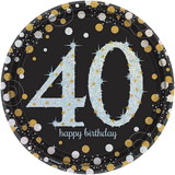 Amscan 126350 Sparkling Celebration Prismatic 40th Birthday Lunch Plates (8) - NS