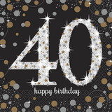 Amscan 126353 Sparkling Celebration 40th Birthday Lunch Napkins (16)