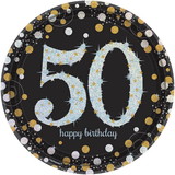 Amscan 126364 Sparkling Celebration Prismatic 50th Birthday Lunch Plates (8)
