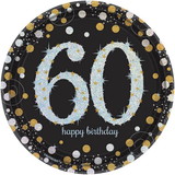 Amscan 126376 Sparkling Celebration Prismatic 60th Birthday Dessert Plates (8) - NS