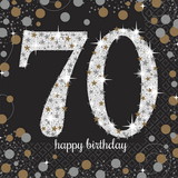 Amscan BB511964 Sparkling Celebration 70th Birthday Lunch Napkins (16) - NS