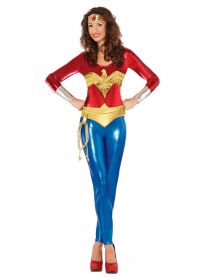 Ruby Slipper Sales 820188M Womans Superhero Style Wonder Woman Classic Catsuit Costume - M