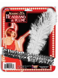 Ruby Slipper Sales 60987 Silver Flapper Headband with Feather - NS