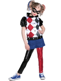Ruby Slipper Sales PP4927-M DC SuperHero Deluxe Harley Quinn Costume for Kids - M