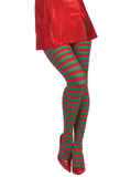 Ruby Slipper Sales 67516 Womens Red and Green Striped Tights - NS