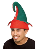 Rubies 275189 Red and Green Elf Adult Hat with Bells