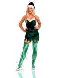888638S Women's Sassy Elf Dress And Thigh Highs - Small