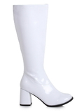 Ellie Shoes GOGO-W-White7 Women's 3 inch Wide Width White GoGo Boot - Size 7