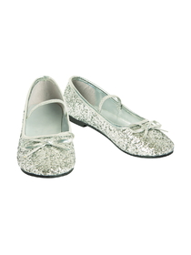 Rubies 2000574/5 Silver Ballet Shoe for Girls - XL