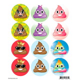 BIRTH3000 BBPOOPST Emoji Poop Assortment Stickers (Sheet of 12) - NS
