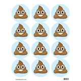BIRTH3000 BBPOOP2ST Emoji Poop Stickers (Sheet of 12) - NS