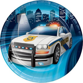 Creative Converting 126878 Police Party 7" Dessert Plate - NS