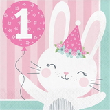 Creative Converting 301018 1st Birthday Bunny Luncheon Napkin (16) - NS