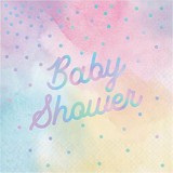 Creative Converting BB336700 Iridescent 'Baby Shower' Luncheon Napkin (16) - NS