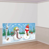 Amscan 129530 Snowman Scene Setter Wall Decorating Kit (Each)