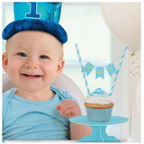 Amscan 130560 Mini Blue 1st Birthday Cake Stand Set