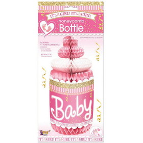 Ruby Slipper Sales 130763 It's A Girl Honeycomb Baby Bottle - NS