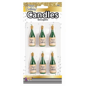 Ruby Slipper Sales 130784 Birthday Champagne Bottle Candles (6) - NS