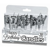 Ruby Slipper Sales 130785 Metallic Silver Happy Birthday Candles (13)