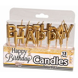 Ruby Slipper Sales 130786 Metallic Gold Happy Birthday Candles (13)