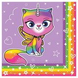 Amscan 131519 Rainbow Butterfly Unicorn Kitty Beverage Napkins (16)