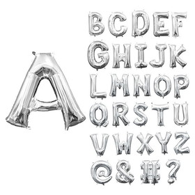 Amscan  SLETTER  Air-Filled Silver Letter Balloon, LTR-A