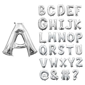 Amscan SLETTER Air-Filled Silver Letter Balloon - LTR-A