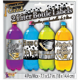Ruby Slipper Sales BB80179 Graduation 2 Liter Bottle Labels (4) - NS