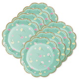 134675 Floral Tea Party Scalloped Dessert Plate (24) - NS
